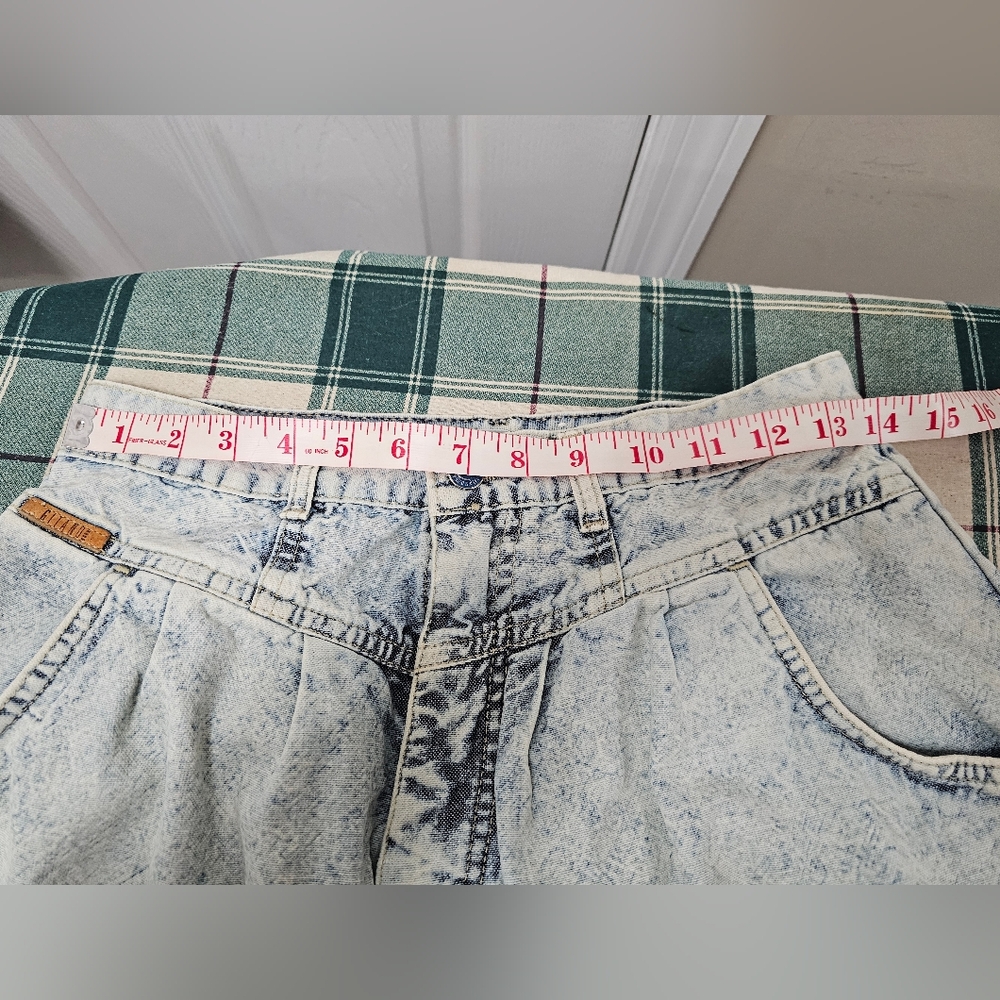 Vintage 80s P.S. Gitano Acid Wash Pleated High Rise Mom Jeans - Size 12 Short - Picture 11 of 12